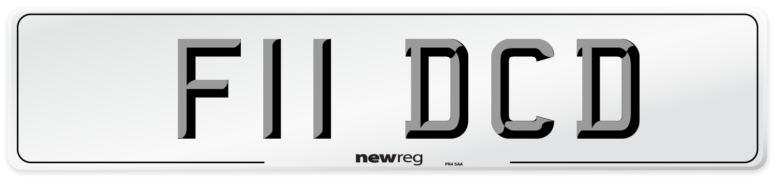F11 DCD Number Plate from New Reg